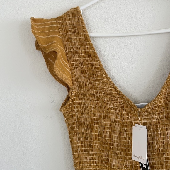 NWT Others Follow Bahamas Ruffled Yellow Jumpsuit - Picture 6 of 11